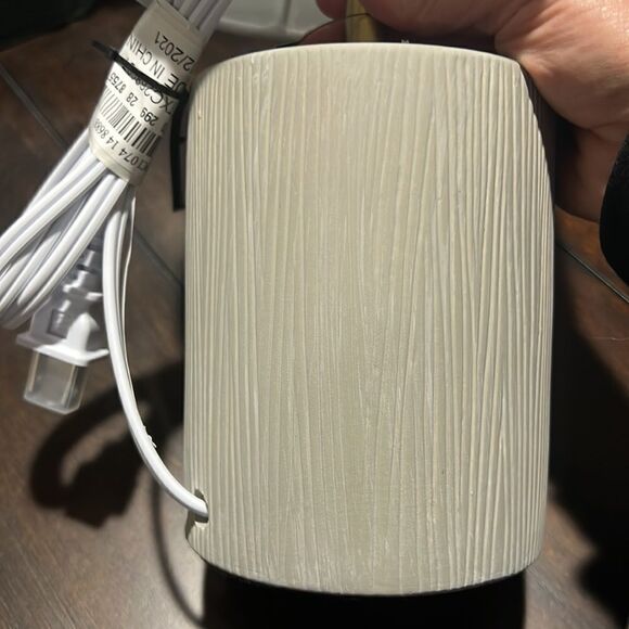 Lot 2 Threshold Grey Wood Grain Table Lamps 13 inch Modern Lighting - Picture 5 of 5